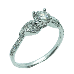 18ct White Gold Diamond Ring Totaling 0.73ct