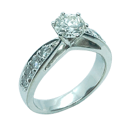 1.68ct Claw And Grain Set Diamond Ring in 18ct White Gold