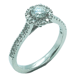 18ct White Gold Diamond Ring Totaling 0.59ct