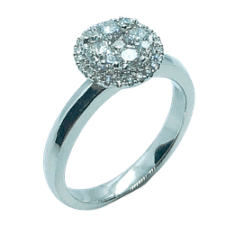 18ct White Gold Cluster Style Diamond Ring Totaling 0.545ct