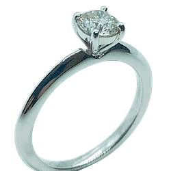 18ct White Gold Solitaire Diamond Ring 4claw, Diamond weight 0.65ct