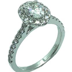 18ct Oval Cut Diamond Ring, Totaling 1.21ct