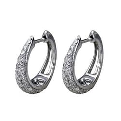 9ct Graduated Diamond Set Huggies