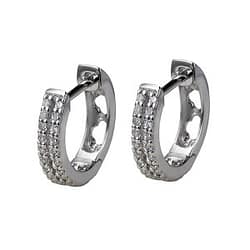 9ct Two Row Diamond Set Huggies