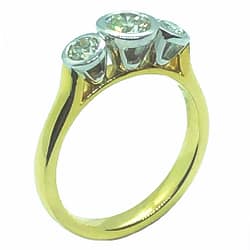 18ct Yellow Gold Trilogy, Diamond Ring Totaling 0.73ct