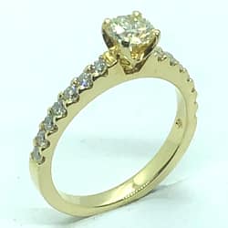 18ct Yellow Gold Diamond Ring Totaling 0.65ct