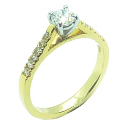 18ct Yellow Gold Diamond Ring Totaling 0.49ct
