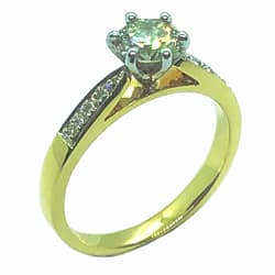 18ct Yellow Gold Diamond Ring Totaling 0.79ct