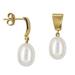 9ct Freshwater Cultured Pearl Drop Studs