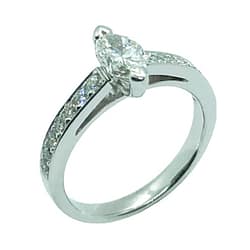 18ct White Gold Marquee Diamond Ring totaling 1.03ct