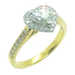 18ct Yellow Gold Heart Shaped Diamond Ring, Totaling 0.95ct