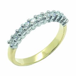 18ct Yellow & White Gold Diamond Ring, Totaling 0.46ct