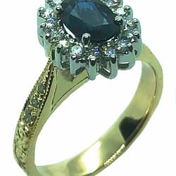 9ct & Platinum, Sapphire & Diamond Ring