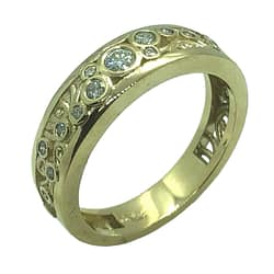 9ct Yellow & Gold & Diamond Ring