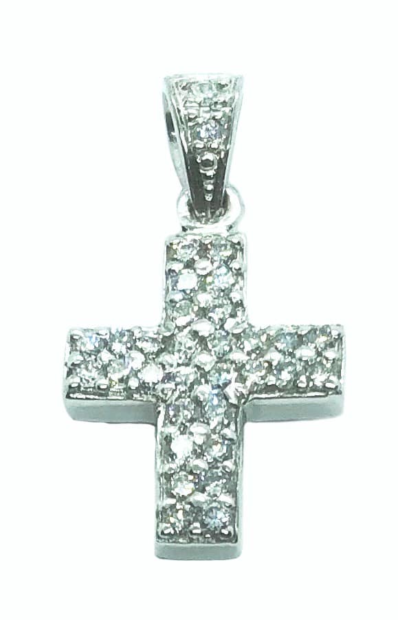 18ct White Gold & Diamond Cross - Image 2